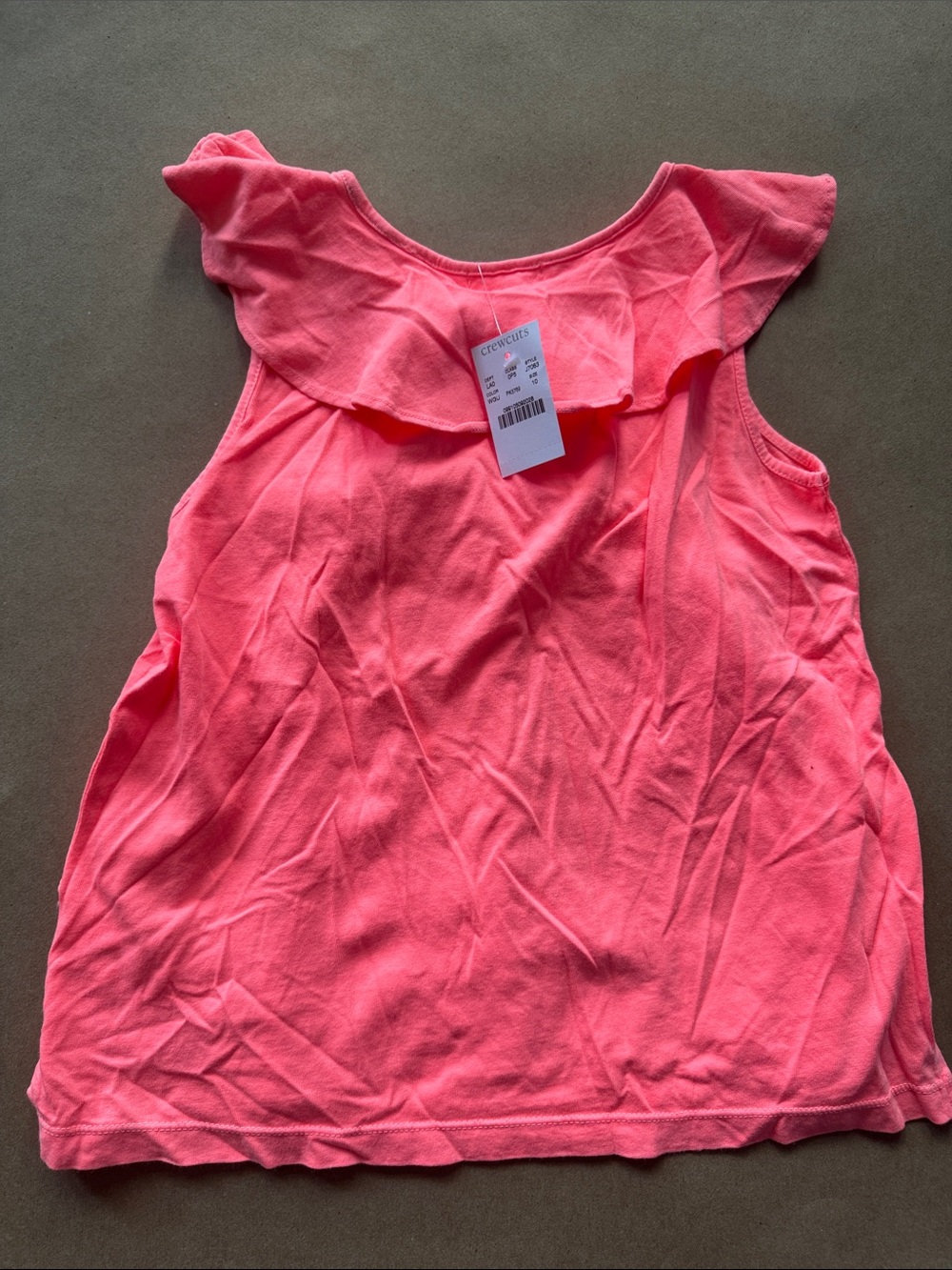 NWT Crewcuts Coral Pink Ruffle Tiered Top - Picture 4 of 6